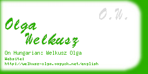 olga welkusz business card